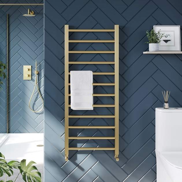 Apres Brushed Brass 1600 x 500mm Towel Radiator