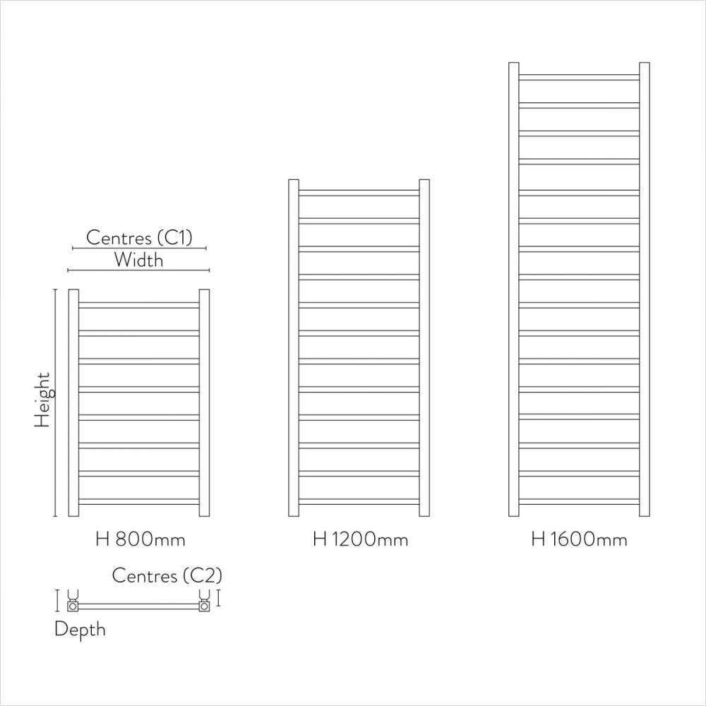 Apres Brushed Brass 1600 x 500mm Towel Radiator