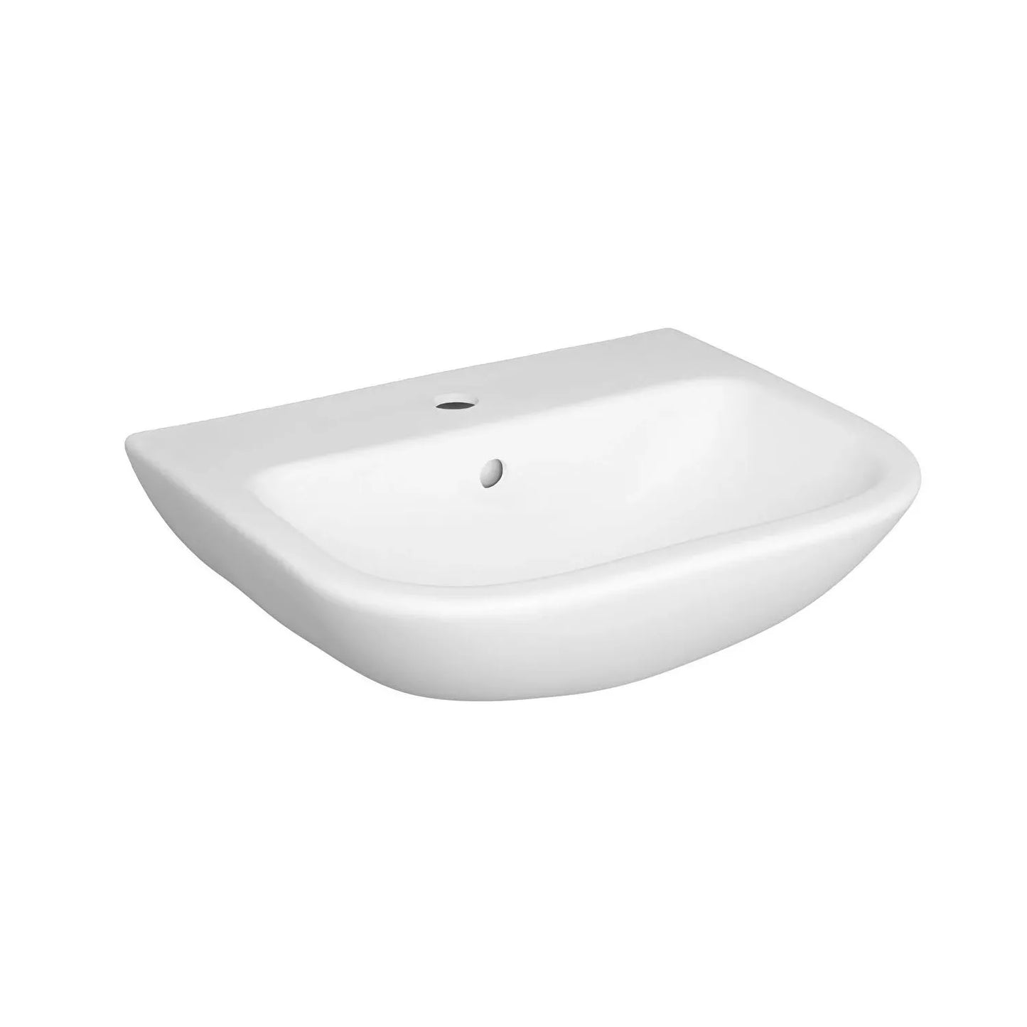Vitra S20 Cloakroom Basin and Small Semi Pedestal 500mm Wide 1 Tap Hole