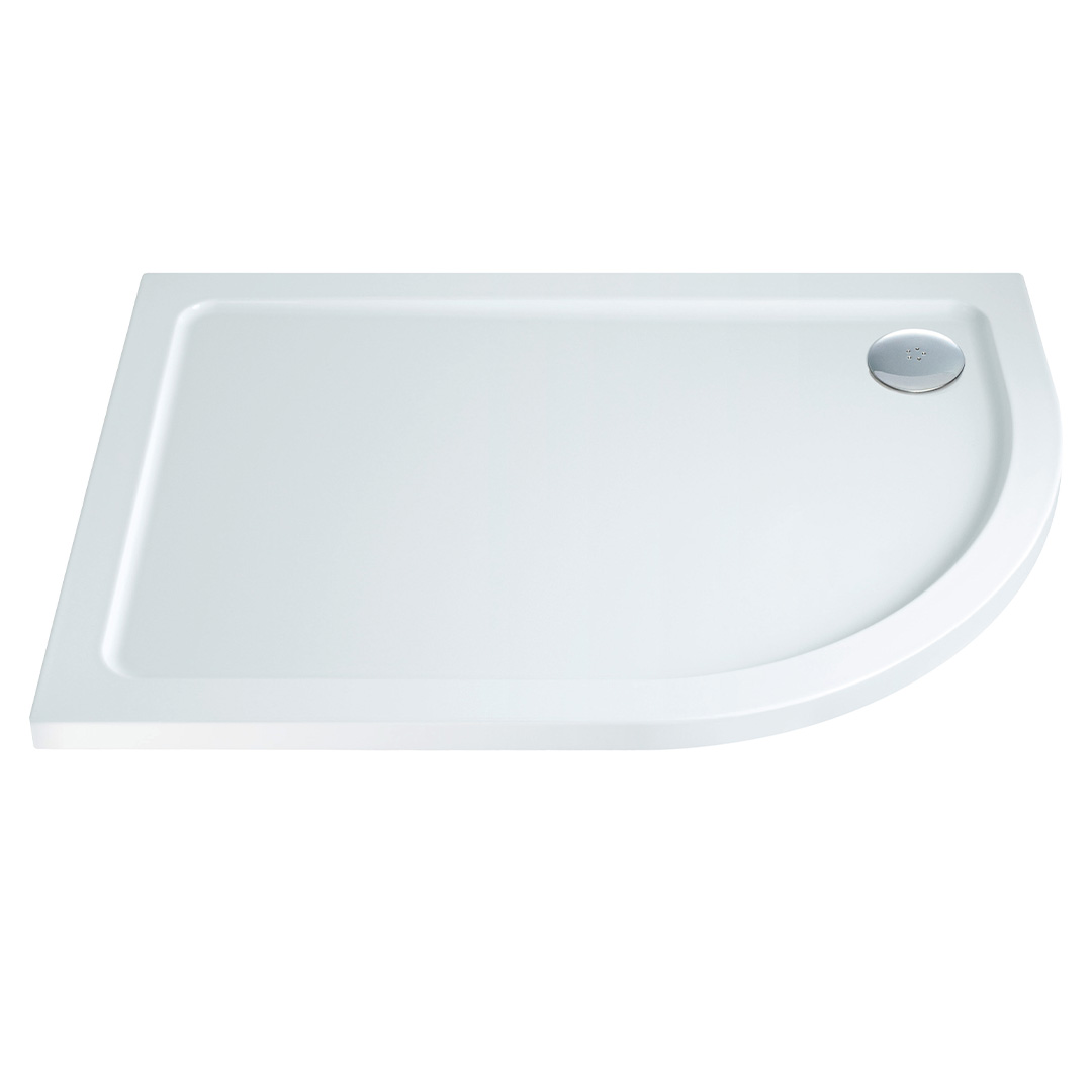 Scudo Shires - 1000 x 800mm - Offset Quadrant Stone Resin Shower Tray - Right Handed