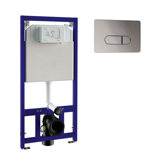 Concealed Cistern Frame Including Chrome Flushplate with Rounded Finish