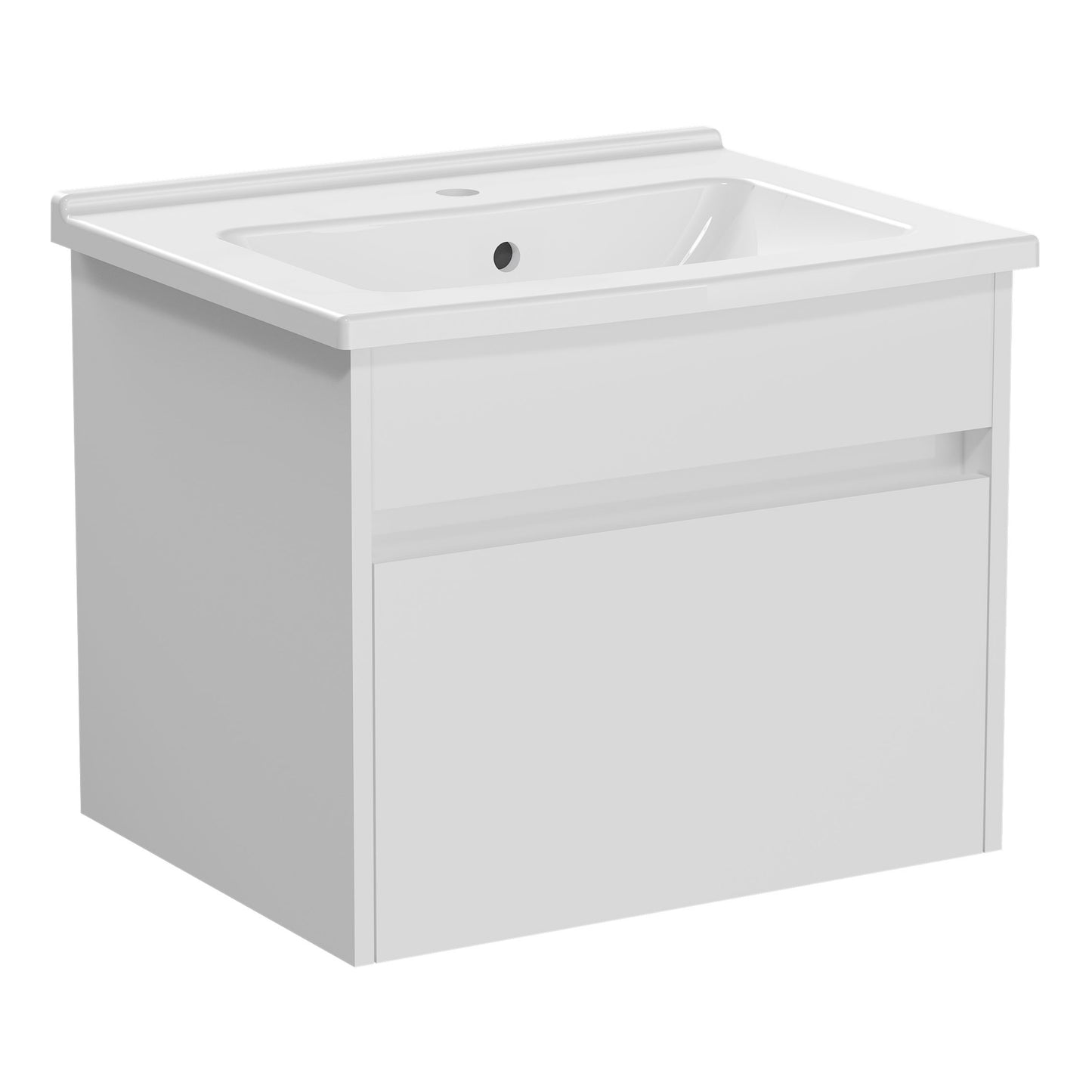 VitrA S50 Gloss White 600mm Wall Hung 1-Drawer Vanity Unit inc Basin