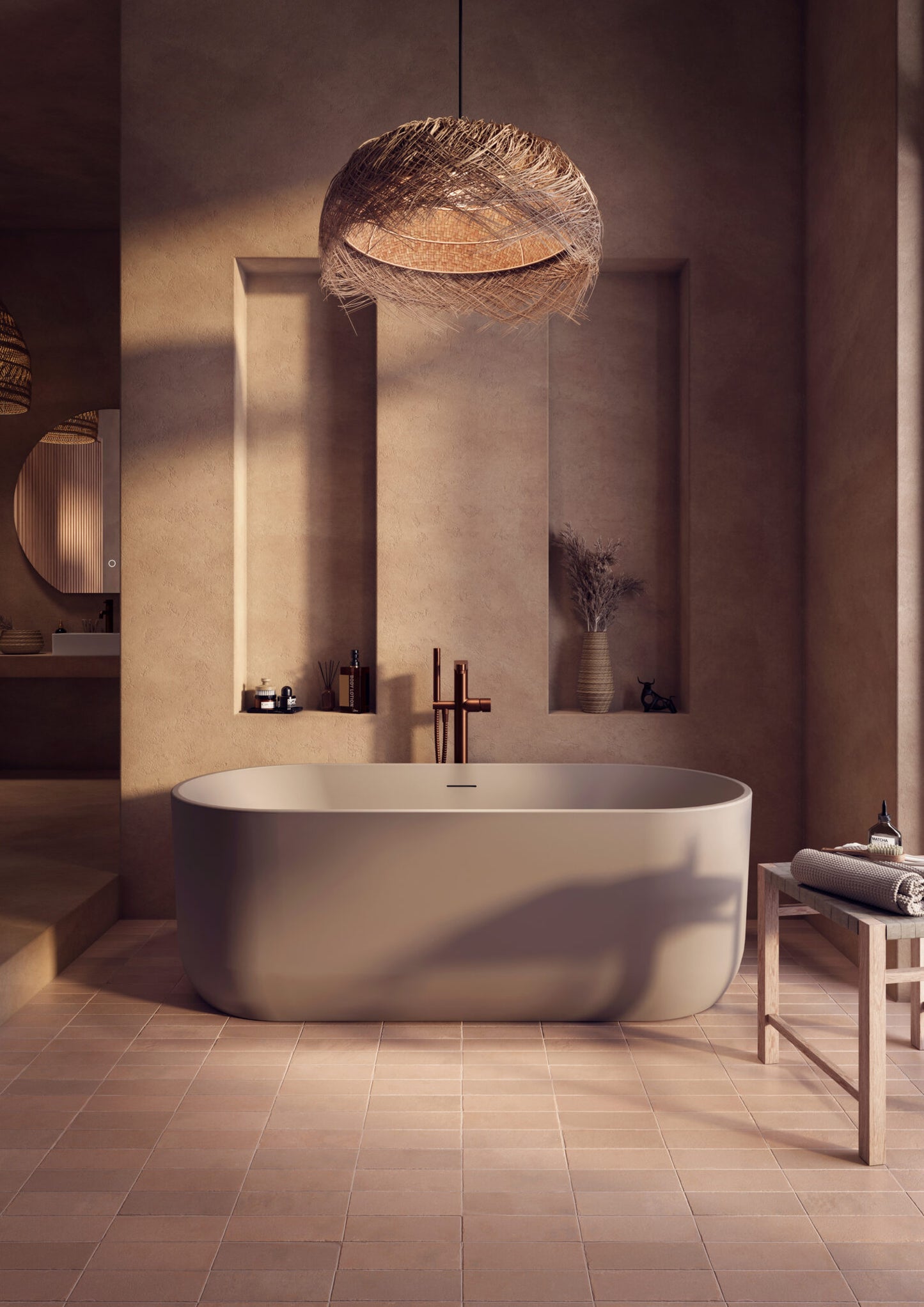 Garden Of Eden Matte Clay Oval Bath