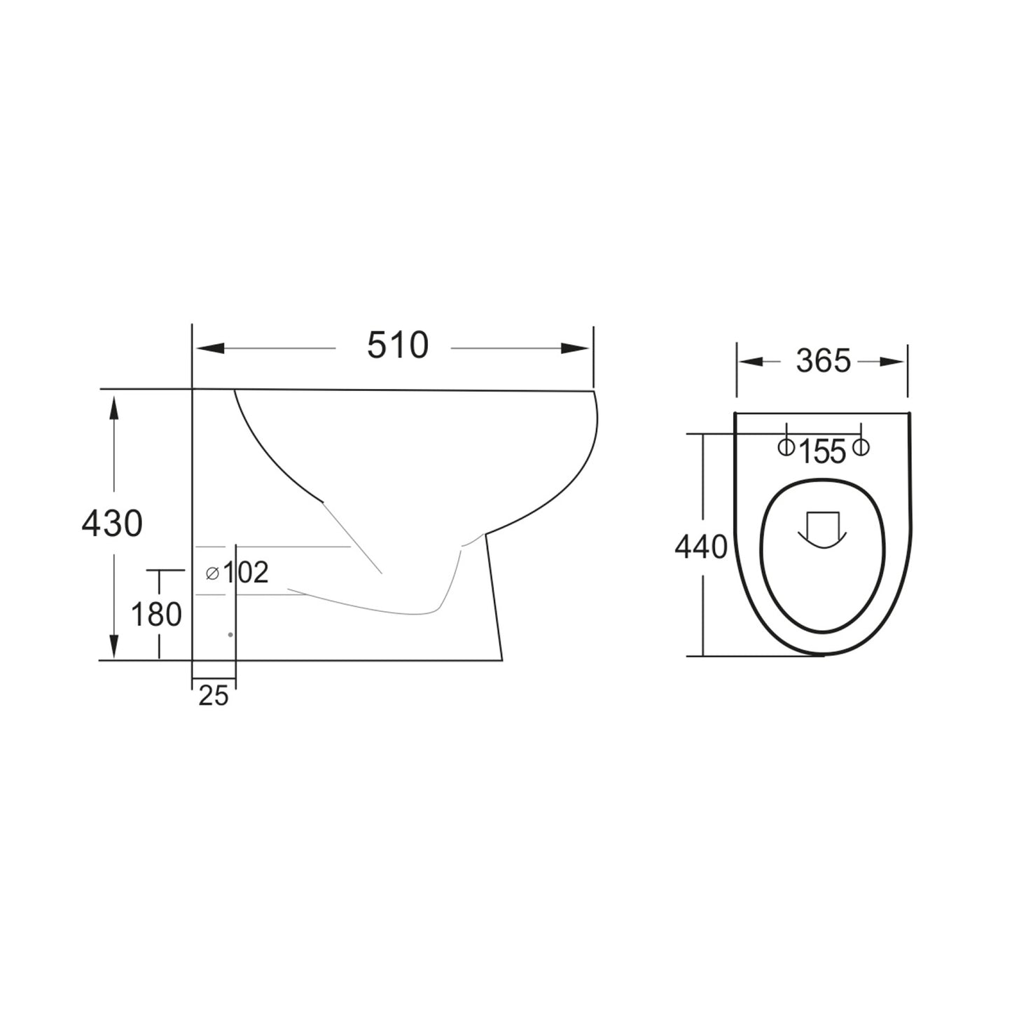 Belantia Rimless BTW Pan Inc Soft Close Seat