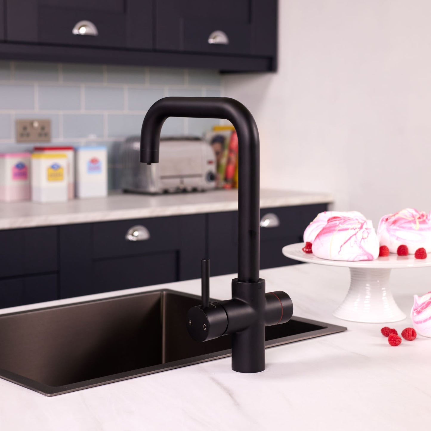Impromta | Biometric Fingerprint 3-in-1 Kitchen Tap Kit | Boiling Hot Water Tap | Matt Black