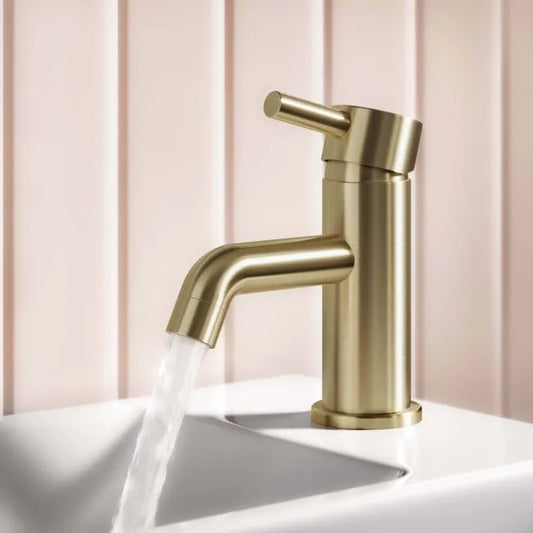 River Brushed Brass Basin Mixer Tap