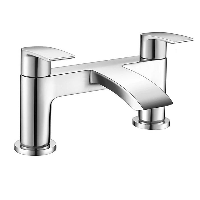 Round Chrome Thermostatic Dual Function Shower Kit with Sleek Basin Mixer Tap and Bath Filler Set inc. Waste Set