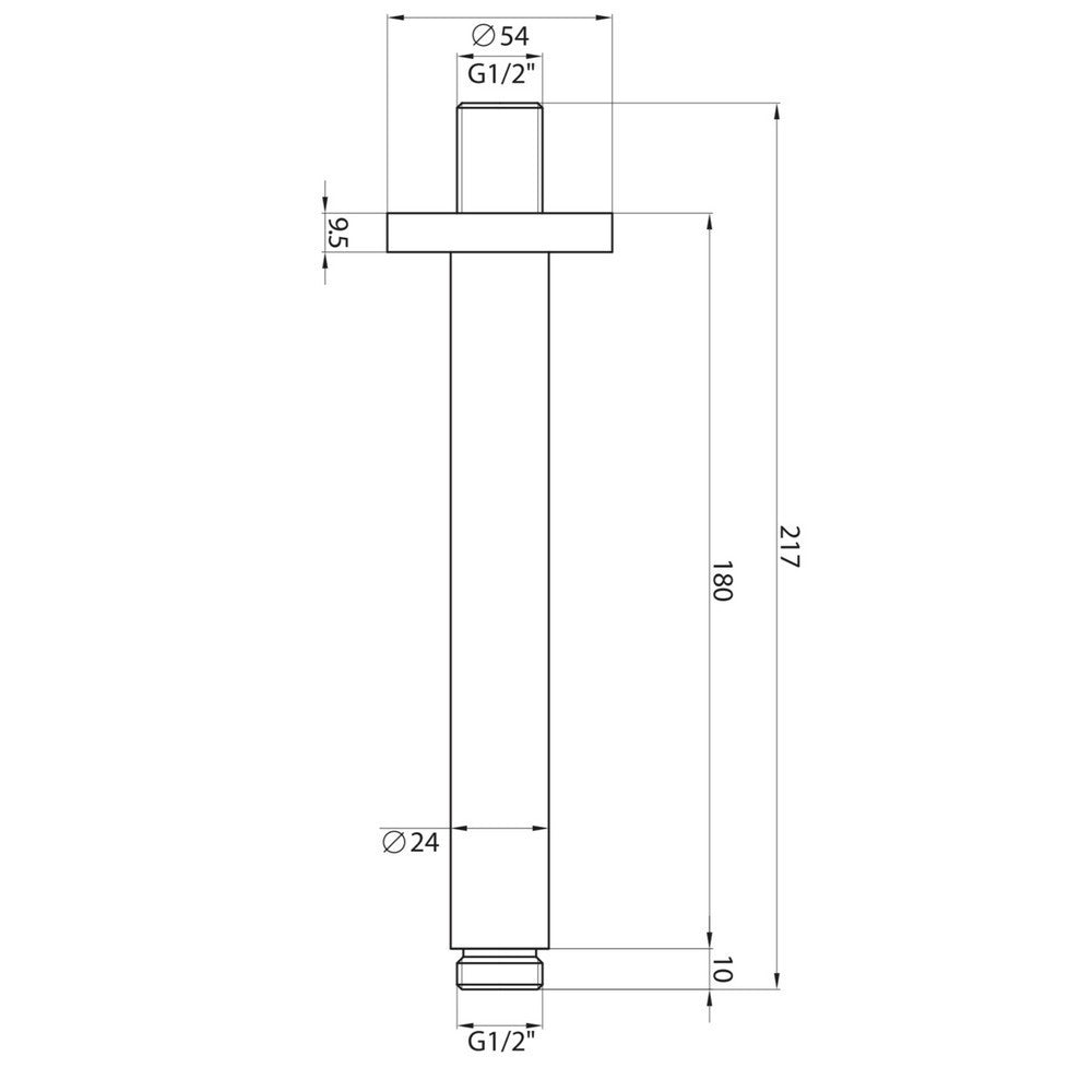 Black Round Shower Ceiling Arm