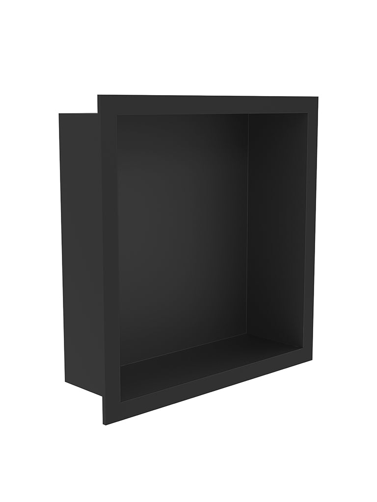 Matt Black Recess Shower Niche - 300x300x100mm
