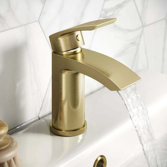 Belantia Brushed Brass Mono Basin Mixer incl Pop-Up Waste