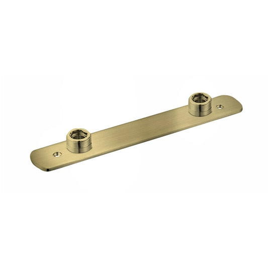 Exposed Shower Fixing Bracket Back Plate - Brushed Brass Finish