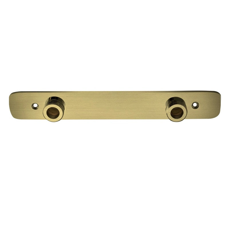 Exposed Shower Fixing Bracket Back Plate - Brushed Brass Finish