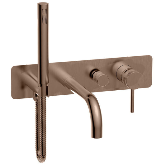 Apres Brushed Bronze Wall Mounted Bath and Shower Mixer Tap