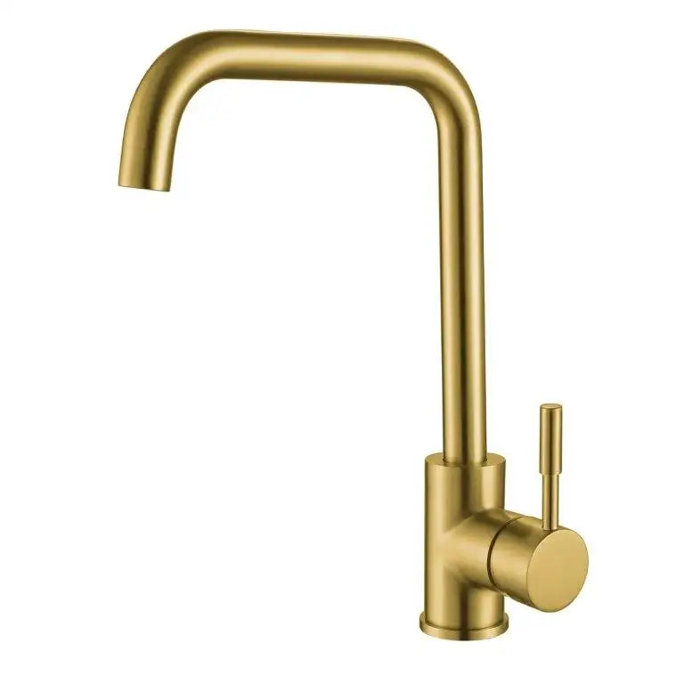 Edge Brushed Brass Mono Kitchen Sink Mixer Tap - Single Lever