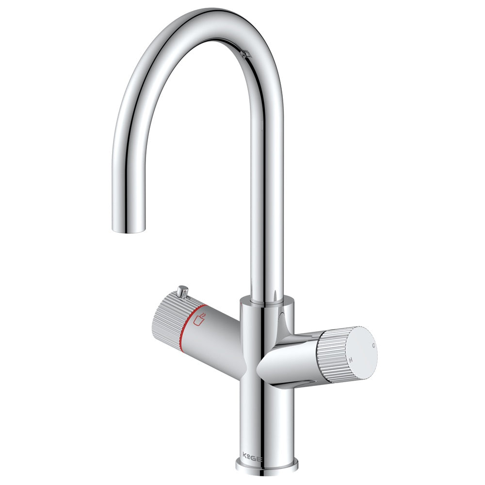 Koba Chrome 3-in-1 Swan Neck Spout Boiling Tap – With Hot Water Tank & Filtration Kit