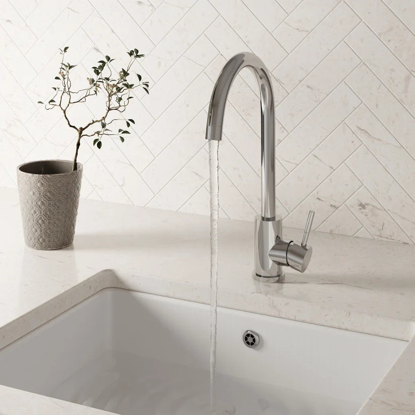 Bronx Chrome Mono Kitchen Tap with Waste and Overflow Covers