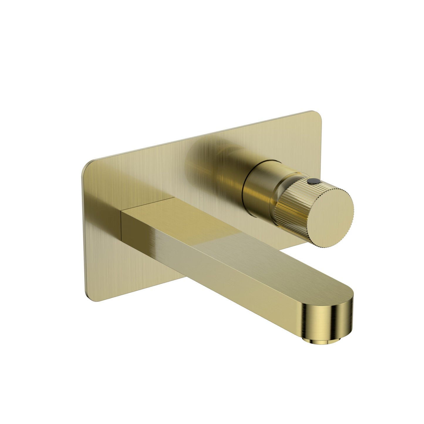 KaKa Fluted Brushed Brass Wall Mounted Basin Mixer Tap