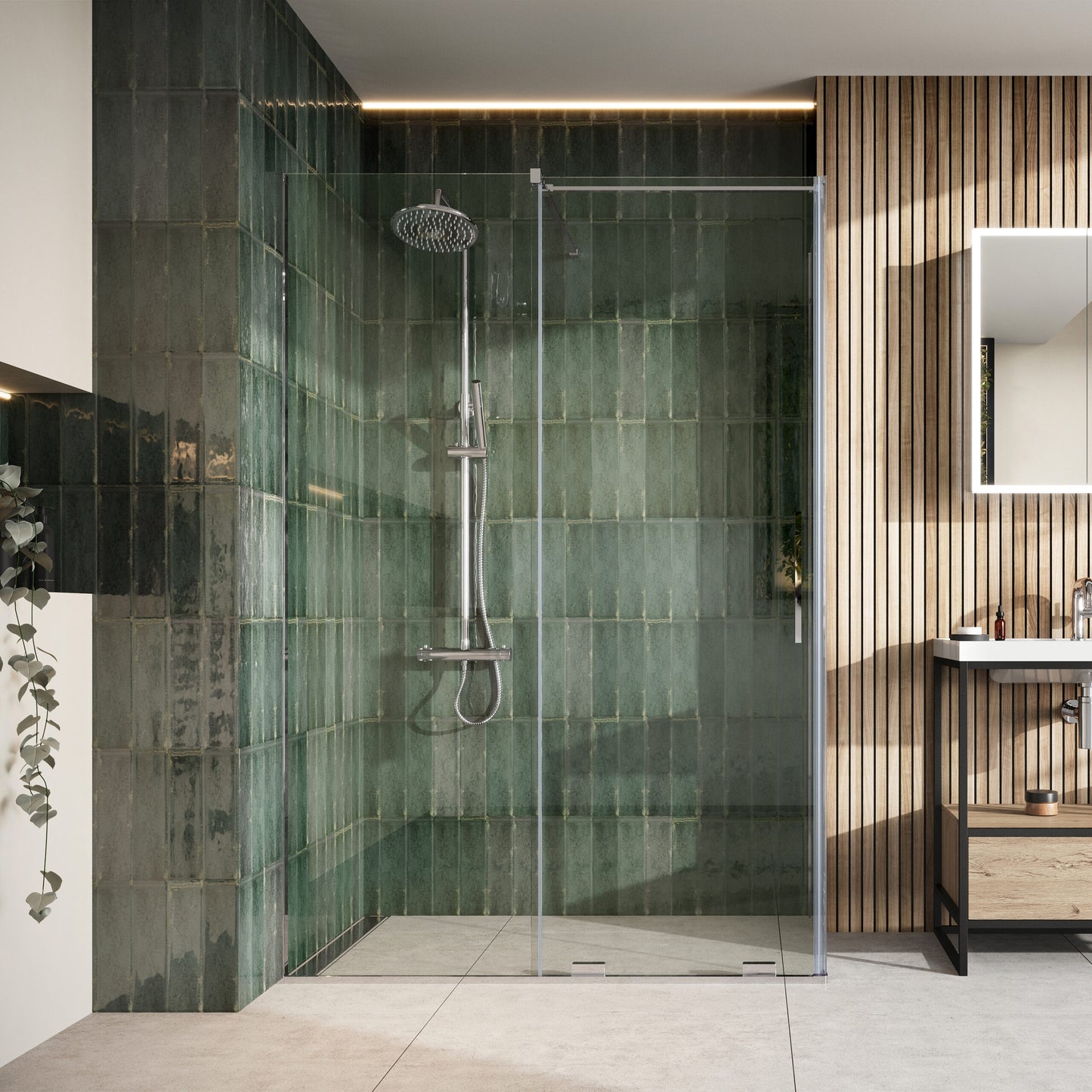Movement 1200mm Sliding Shower Door in Chrome