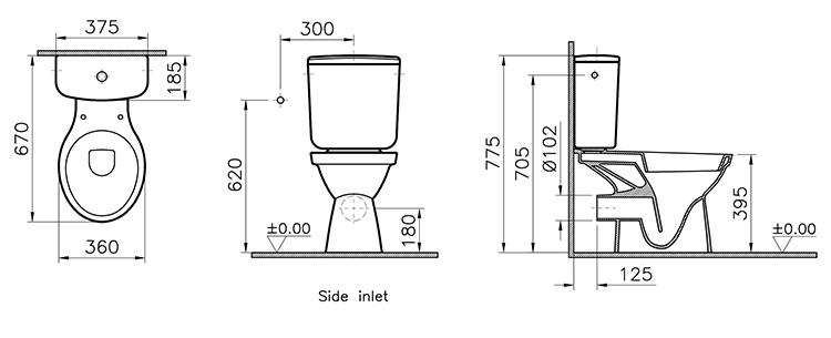 Corso Complete Toilet Soft Close Seat + 600mm Wall Hung Vanity Unit Inc Basin