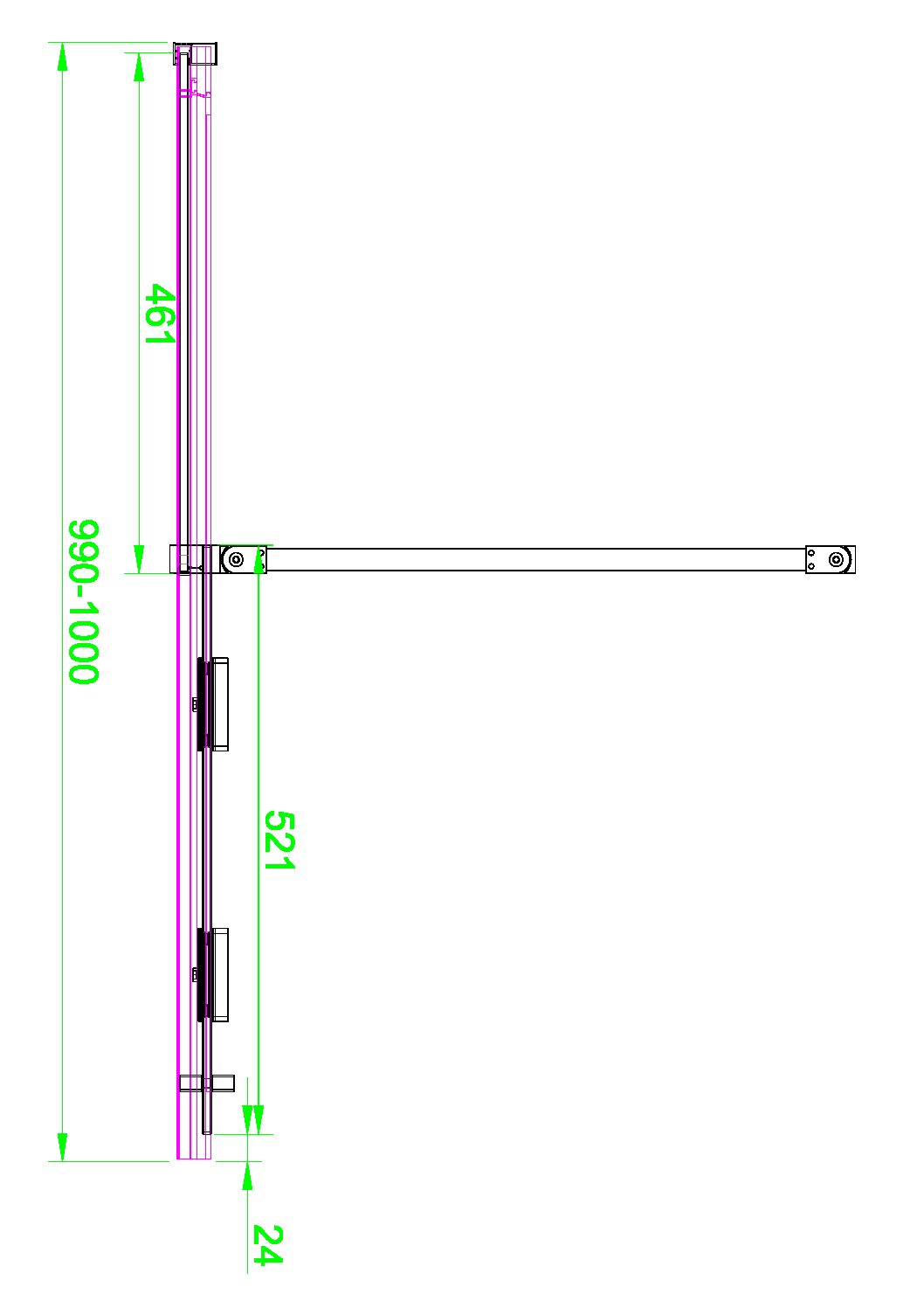 Momentum 1000mm Sliding Shower Door in Brushed Brass