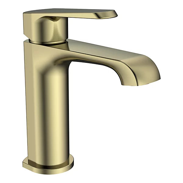 Lunar Brushed Brass Bath & Basin Tap Set with Hand Shower & Wastes - Life Time Guarantee