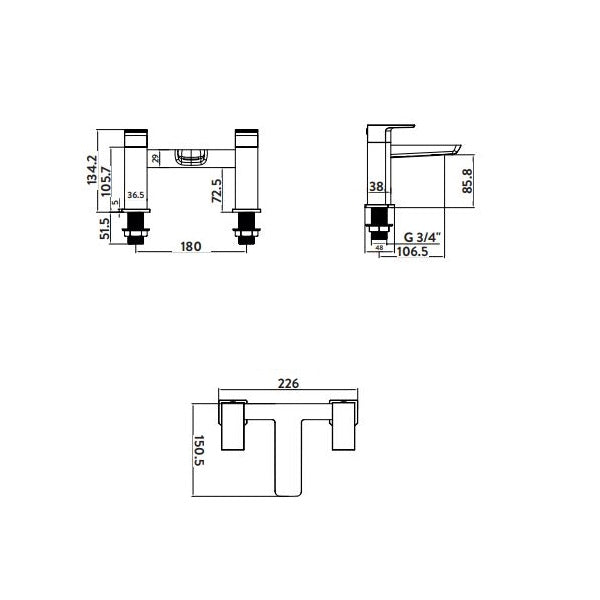 Complete Brushed Brass Tap Bathroom Suite, 1700 Bath, Shower Screen, Toilet, Basin and Pedestal, Brass Mura Taps, Thermostatic Shower, Wastes