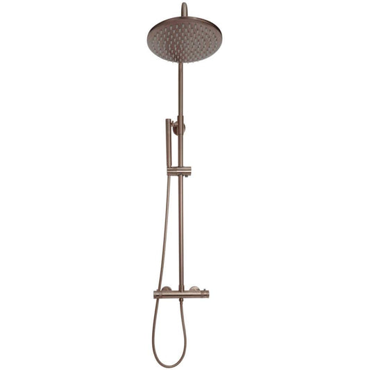 Apres Brushed Bronze Round Rigid Riser Shower