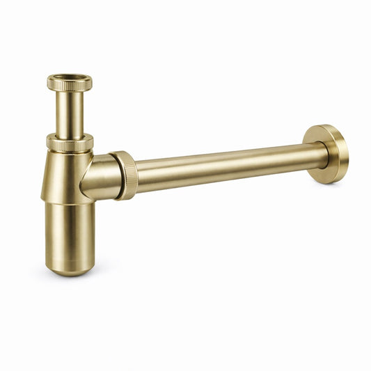 Brushed Brass Bottle Trap - Traditional Design - Plastic