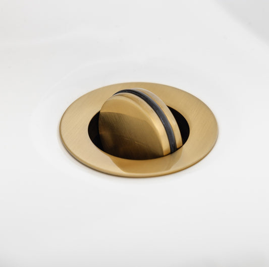 Brushed Brass Swivel Basin Waste Slotted 1 1/4"