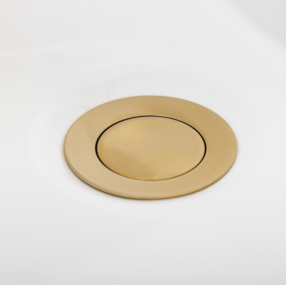 Brushed Brass Swivel Basin Waste Slotted 1 1/4"