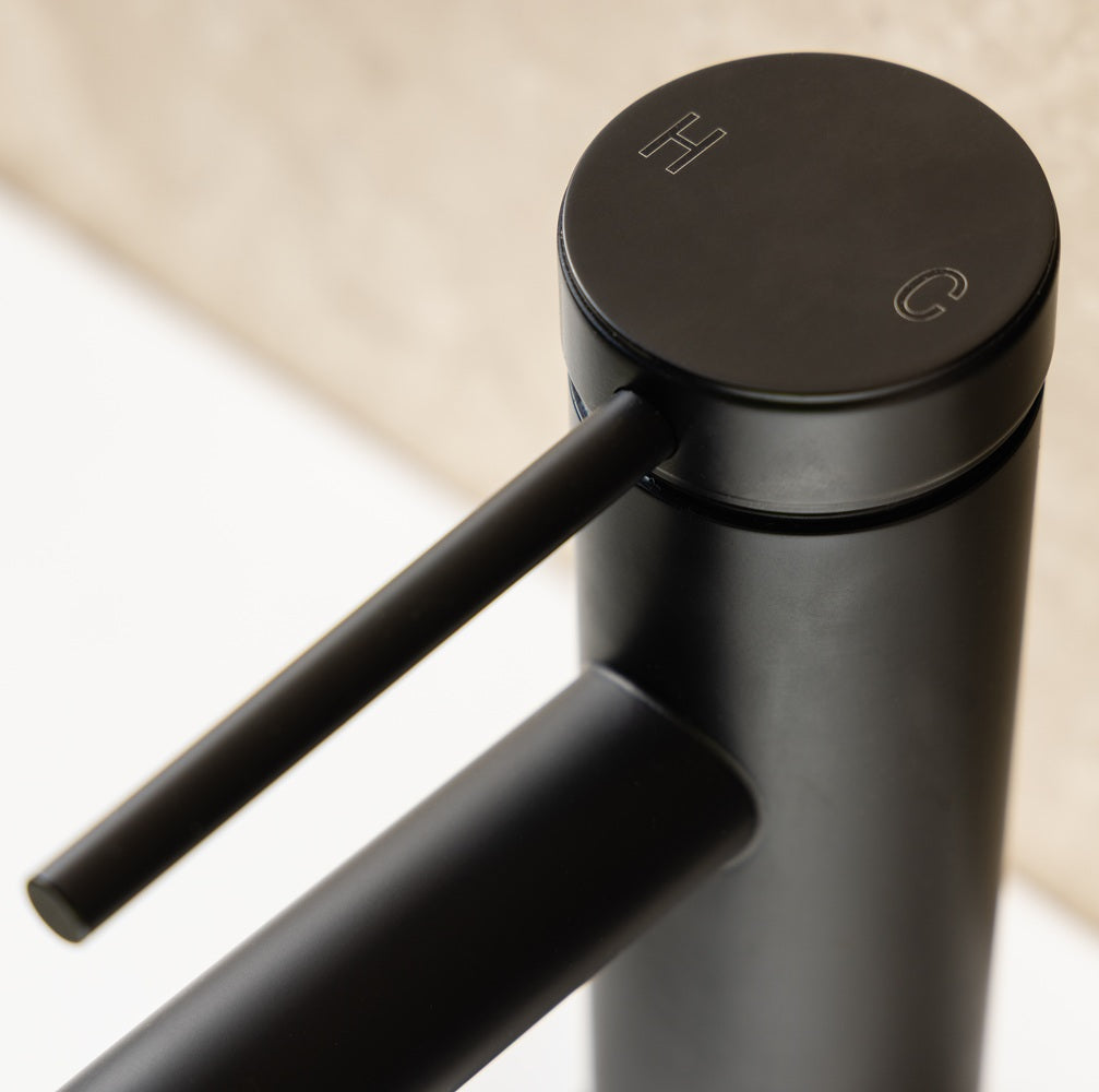 Como Matt Black Basin Mixer Tap - Inc Waste
