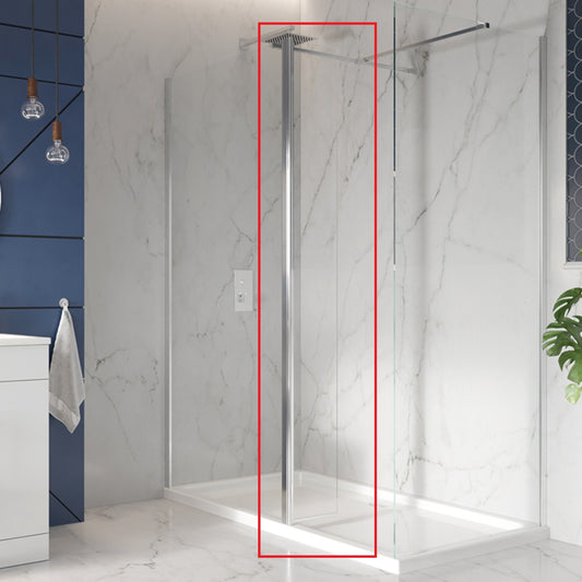 Flipper Panel Clear Glass Chrome Profile