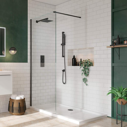 SL8 Wetroom Panel 800 8mm Glass - Black