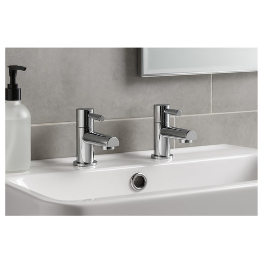 Enfield Chrome Basin Taps (PAIR) Hot and Cold Separates