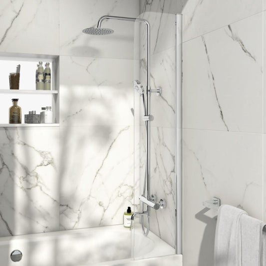 300mm Fixed Radius Bath Shower Screen