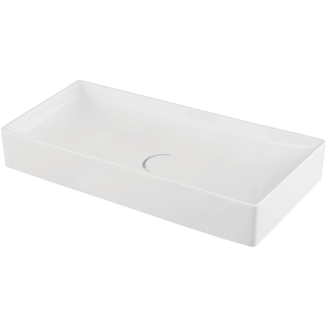 750mm Gloss White Rectangle Countertop Basin