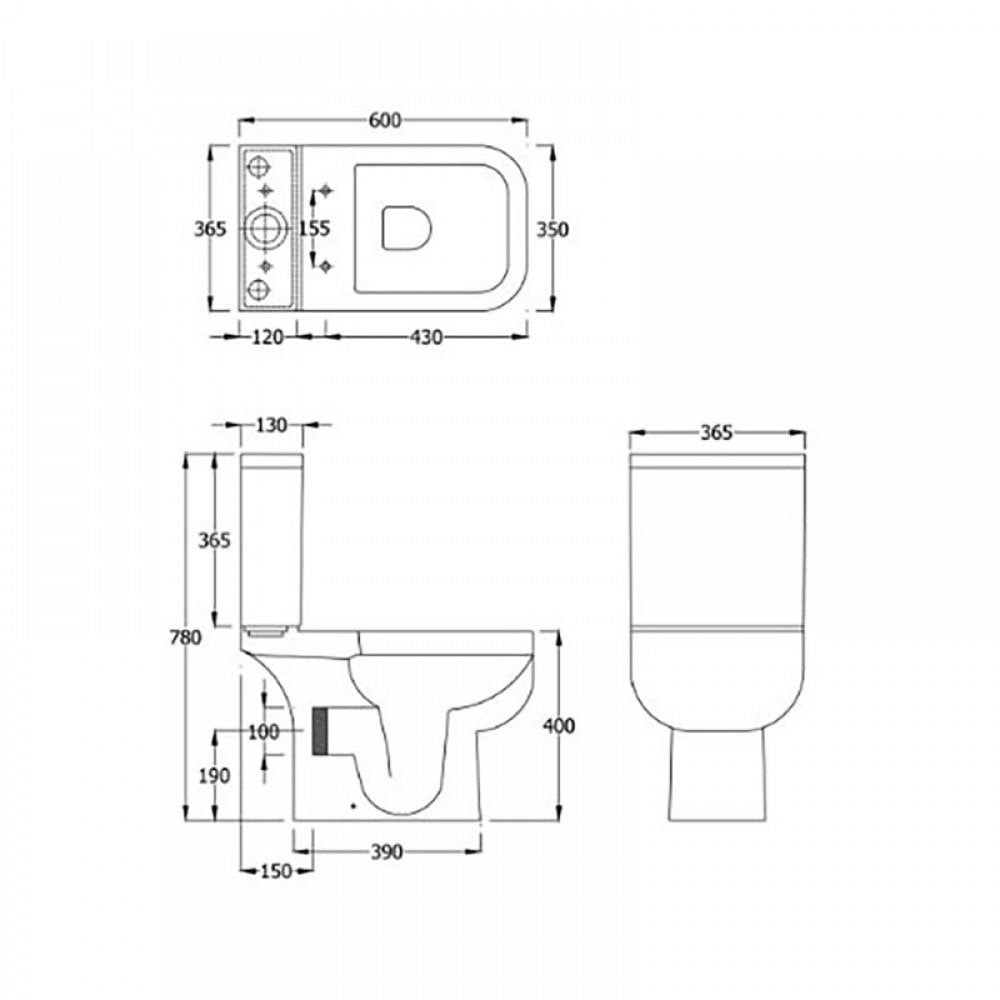 Corso Complete Rak 600 Toilet Soft Close + 600mm Wall Hung Vanity Unit Inc Basin