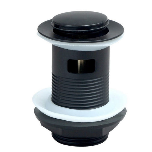 Black Round Slotted Sprung Basin Waste