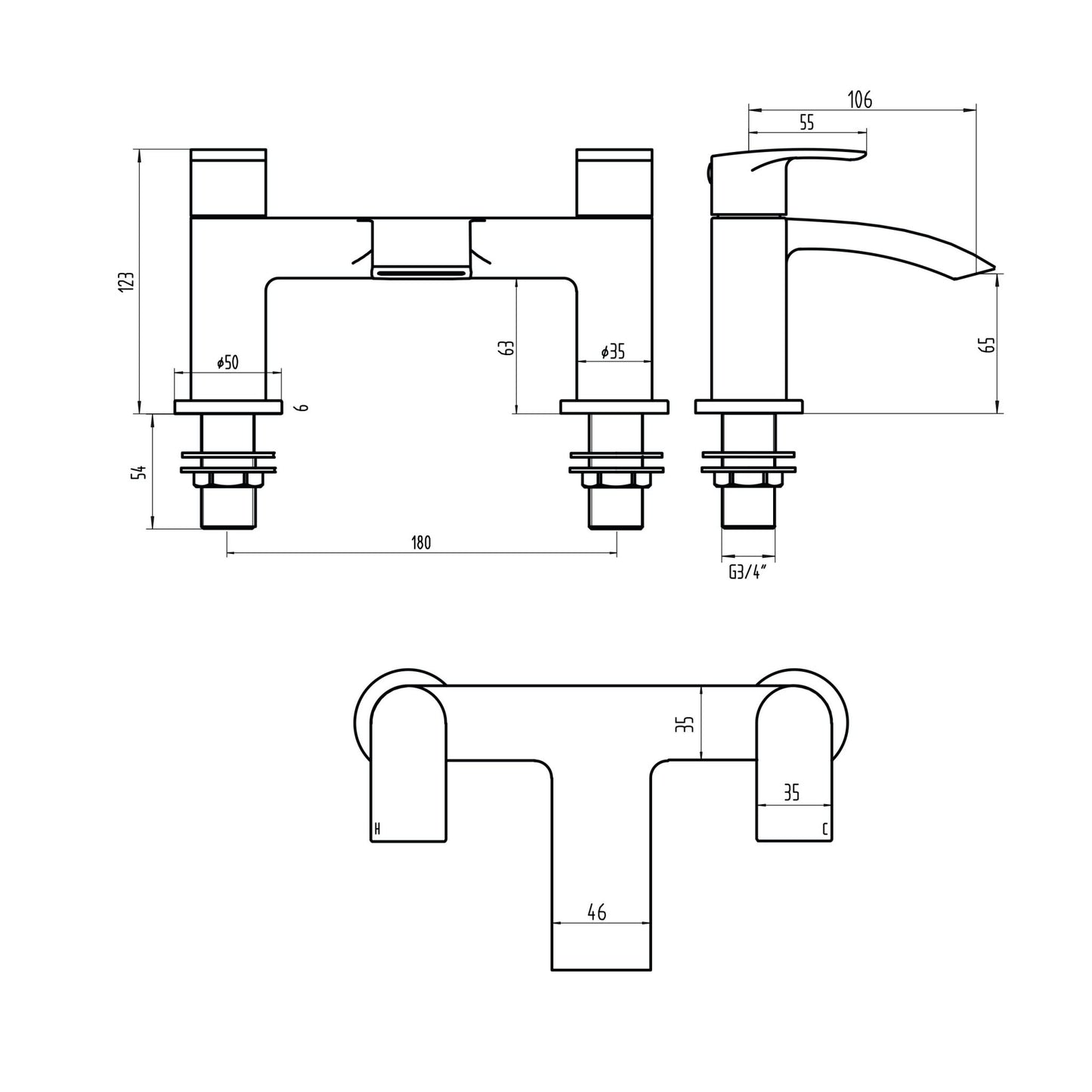 Belantia Brushed Brass Bath Filler and Basin Mixer Pack Inc Wastes