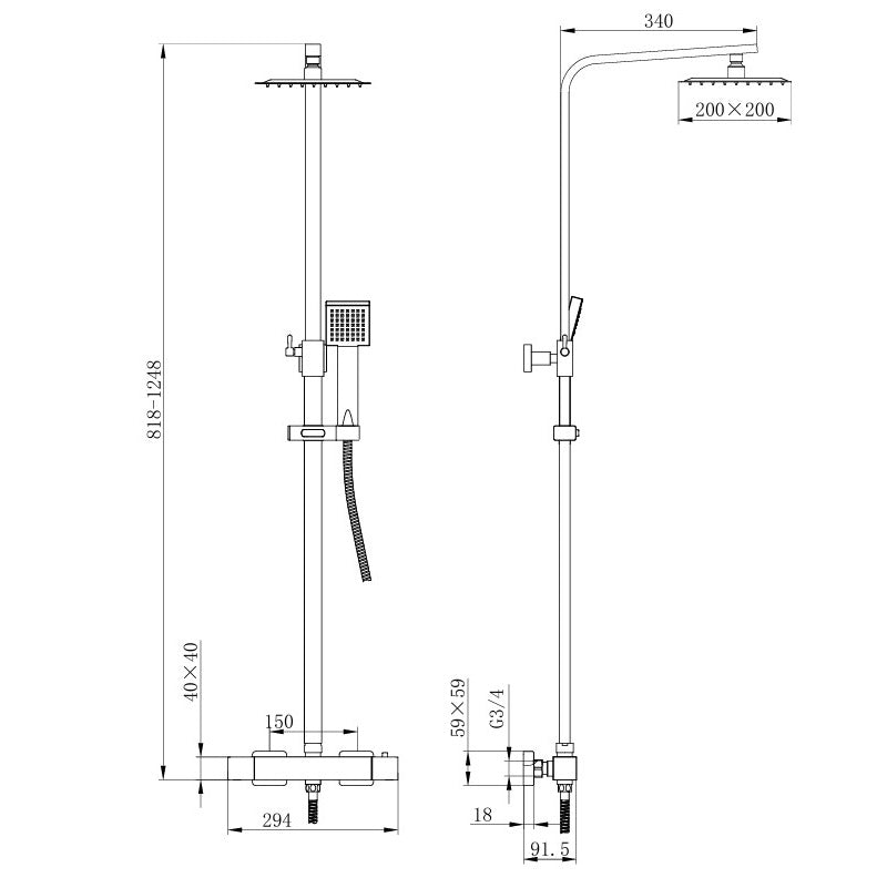 Brushed Bronze Complete Bathroom Tap and Thermostatic Shower Package