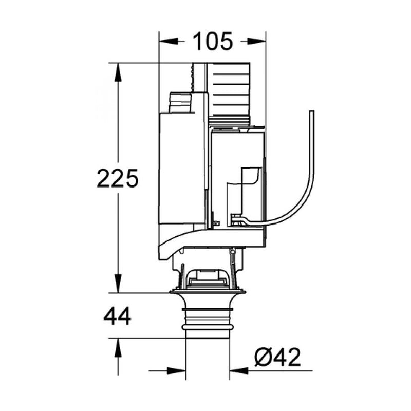 Grohe AV1 Dual Flush Valve - 225mm Tall 42314000