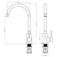 Bronx Chrome Mono Kitchen Tap with Waste and Overflow Covers
