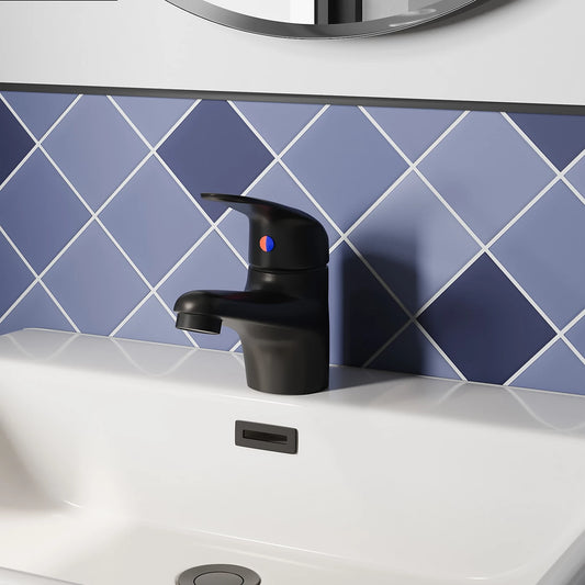 Matt Black Bathroom Basin Tap Single Lever Mono Mixer Tap