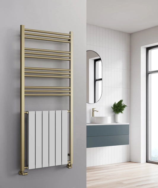 Harmonique Brushed Brass Towel Rail 1500x500