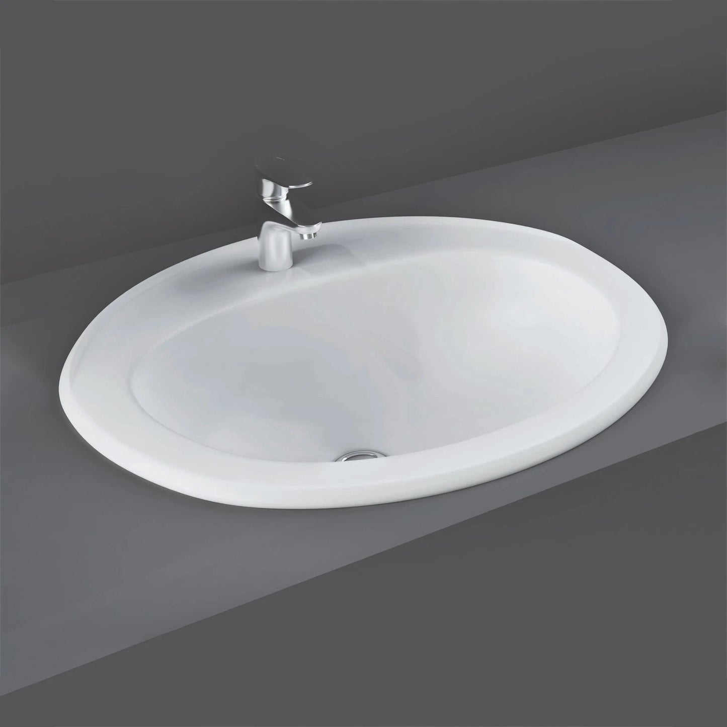 RAK Mira 560mm Inset Basin 1 Tap Hole Option