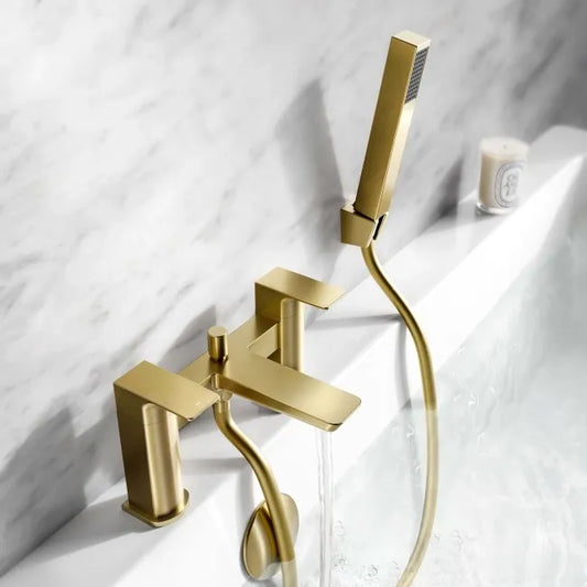 Mura Brushed Brass Bath Shower Mixer Tap Inc Head And Bracket