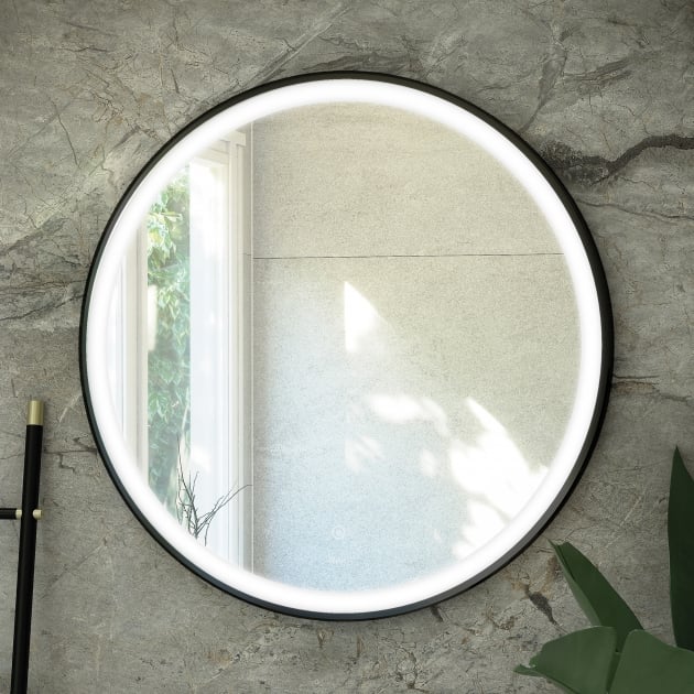 RAK Art Round LED Illuminated Bathroom Mirror with Demister Pad 800mm ...