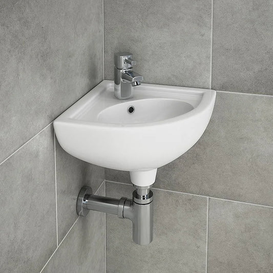 RAK Compact Corner Basin 1 Tap Hole