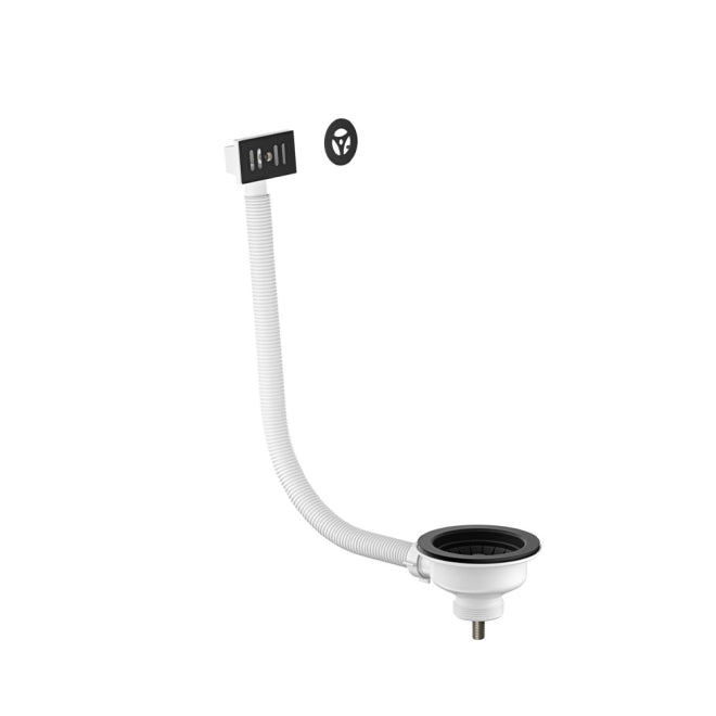 Bronx Matt Black Mono Kitchen Tap with Waste and Overflow Covers
