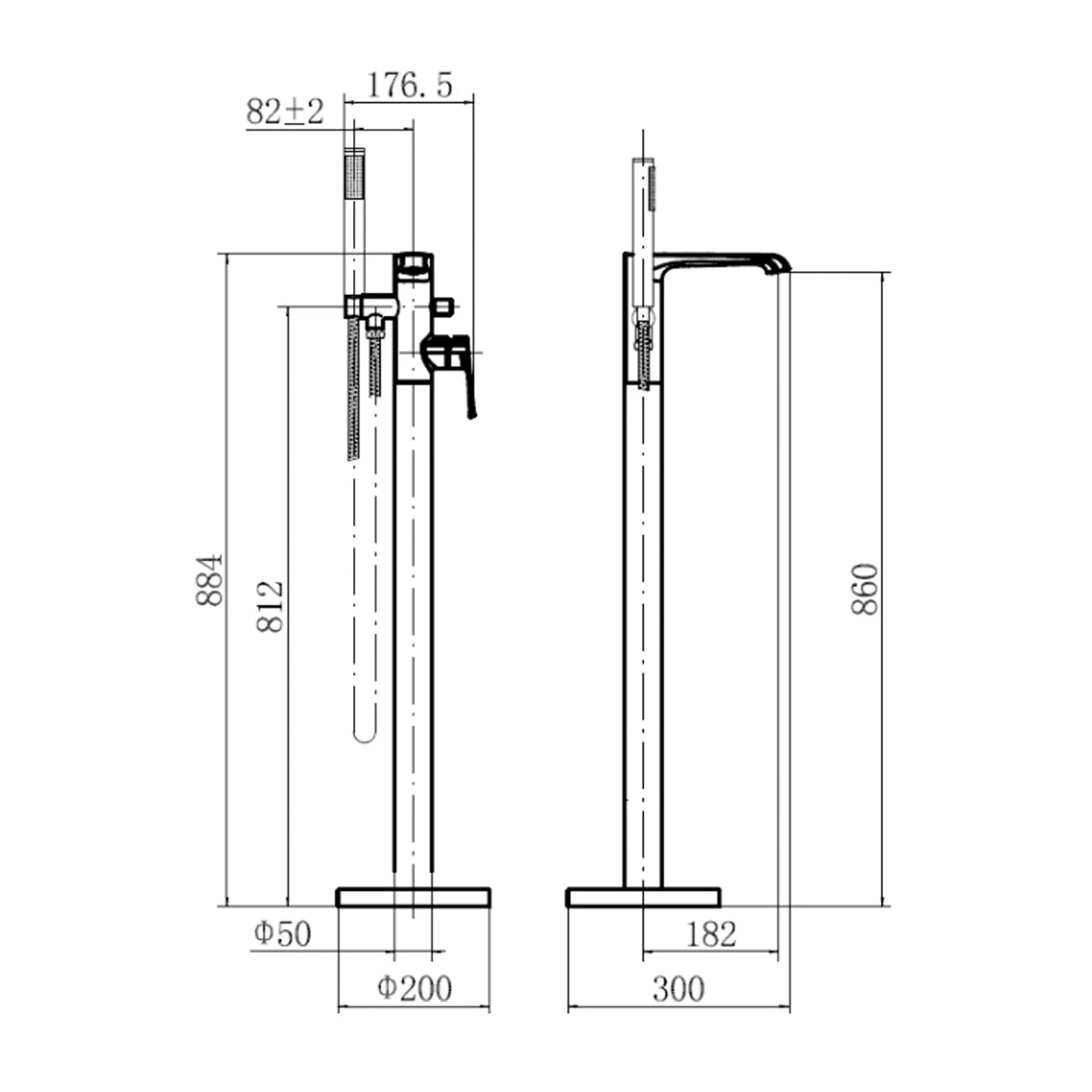Mountain Freestanding Bath Shower Mixer Chrome